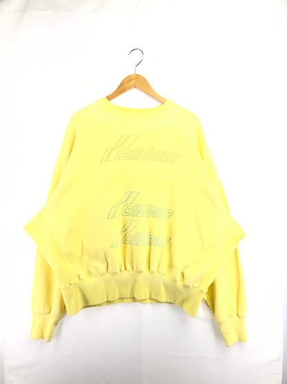 【現状渡し品】【メンズ】 WE11DONE ウェルダン HAND BLEACHED IRIDESCENT LOGO SWEATER WD-TP7-20-100-U-WH ロゴ スウェット トレーナー 142-260516-na-14-tagh サイズ：M カラー：イエロー 万代Net店