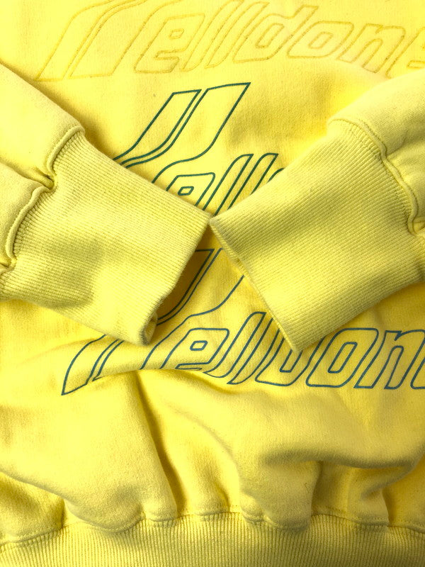 【現状渡し品】【メンズ】 WE11DONE ウェルダン HAND BLEACHED IRIDESCENT LOGO SWEATER WD-TP7-20-100-U-WH ロゴ スウェット トレーナー 142-260516-na-14-tagh サイズ：M カラー：イエロー 万代Net店