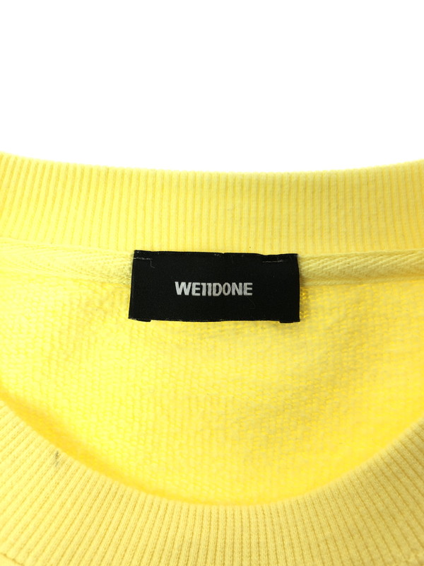 【現状渡し品】【メンズ】 WE11DONE ウェルダン HAND BLEACHED IRIDESCENT LOGO SWEATER WD-TP7-20-100-U-WH ロゴ スウェット トレーナー 142-260516-na-14-tagh サイズ：M カラー：イエロー 万代Net店