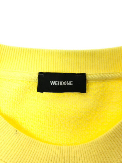 【現状渡し品】【メンズ】 WE11DONE ウェルダン HAND BLEACHED IRIDESCENT LOGO SWEATER WD-TP7-20-100-U-WH ロゴ スウェット トレーナー 142-260516-na-14-tagh サイズ：M カラー：イエロー 万代Net店