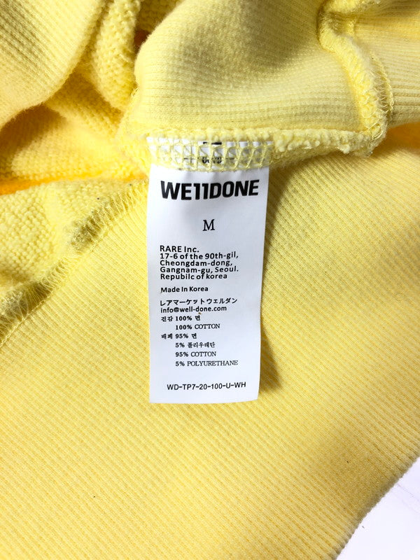 【現状渡し品】【メンズ】 WE11DONE ウェルダン HAND BLEACHED IRIDESCENT LOGO SWEATER WD-TP7-20-100-U-WH ロゴ スウェット トレーナー 142-260516-na-14-tagh サイズ：M カラー：イエロー 万代Net店
