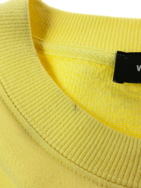 【現状渡し品】【メンズ】 WE11DONE ウェルダン HAND BLEACHED IRIDESCENT LOGO SWEATER WD-TP7-20-100-U-WH ロゴ スウェット トレーナー 142-260516-na-14-tagh サイズ：M カラー：イエロー 万代Net店