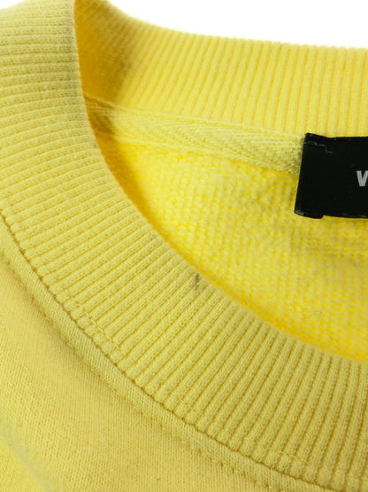 【現状渡し品】【メンズ】 WE11DONE ウェルダン HAND BLEACHED IRIDESCENT LOGO SWEATER WD-TP7-20-100-U-WH ロゴ スウェット トレーナー 142-260516-na-14-tagh サイズ：M カラー：イエロー 万代Net店