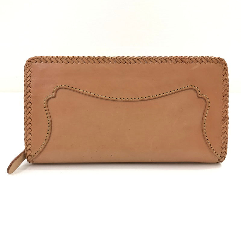 【中古品】【メンズ】 LEATHER FOCUS レザー フォーカス LEATHER LONG WALLET レザーロングウォレット 長財布 200-260407-na-12-tag カラー：ベージュ系 万代Net店