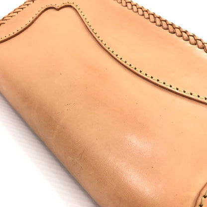 【中古品】【メンズ】 LEATHER FOCUS レザー フォーカス LEATHER LONG WALLET レザーロングウォレット 長財布 200-260407-na-12-tag カラー：ベージュ系 万代Net店