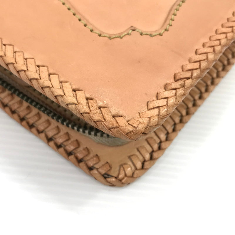 【中古品】【メンズ】 LEATHER FOCUS レザー フォーカス LEATHER LONG WALLET レザーロングウォレット 長財布 200-260407-na-12-tag カラー：ベージュ系 万代Net店
