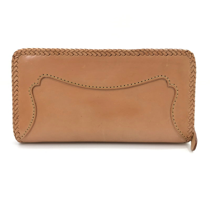 【中古品】【メンズ】 LEATHER FOCUS レザー フォーカス LEATHER LONG WALLET レザーロングウォレット 長財布 200-260407-na-12-tag カラー：ベージュ系 万代Net店