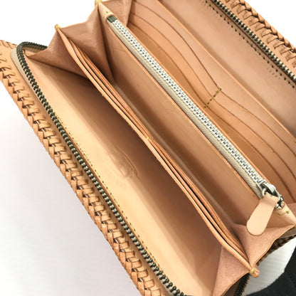 【中古品】【メンズ】 LEATHER FOCUS レザー フォーカス LEATHER LONG WALLET レザーロングウォレット 長財布 200-260407-na-12-tag カラー：ベージュ系 万代Net店