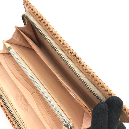 【中古品】【メンズ】 LEATHER FOCUS レザー フォーカス LEATHER LONG WALLET レザーロングウォレット 長財布 200-260407-na-12-tag カラー：ベージュ系 万代Net店