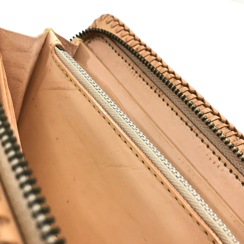 【中古品】【メンズ】 LEATHER FOCUS レザー フォーカス LEATHER LONG WALLET レザーロングウォレット 長財布 200-260407-na-12-tag カラー：ベージュ系 万代Net店