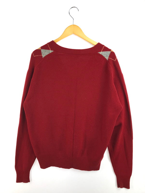 【中古品】【メンズ】 ARGYLE KNIT CARDIGAN ZBF811 アーガイル柄 ニット カーディガン 141-260224-na-10-tag サイズ：LL カラー：レッド 万代Net店