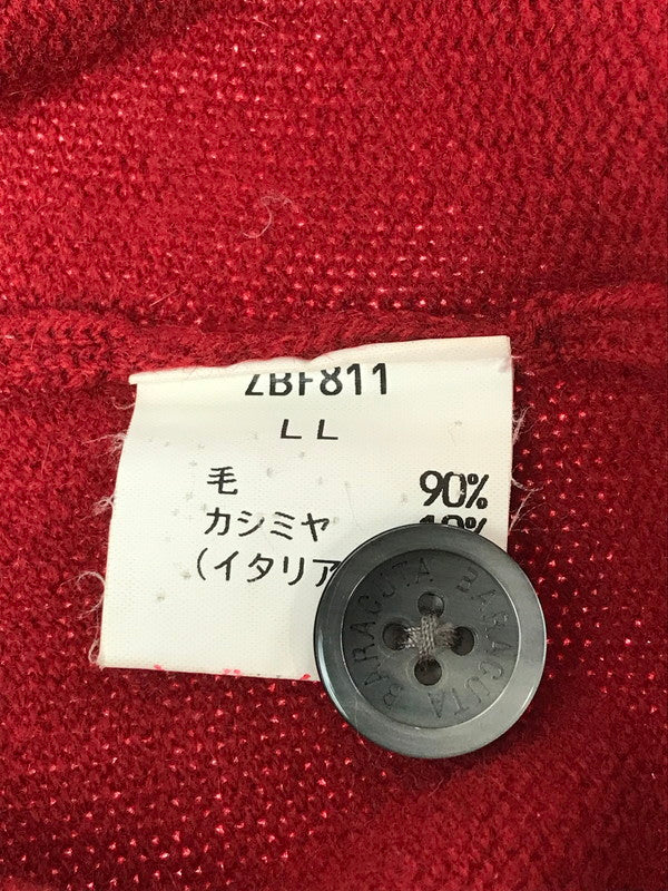 【中古品】【メンズ】 ARGYLE KNIT CARDIGAN ZBF811 アーガイル柄 ニット カーディガン 141-260224-na-10-tag サイズ：LL カラー：レッド 万代Net店