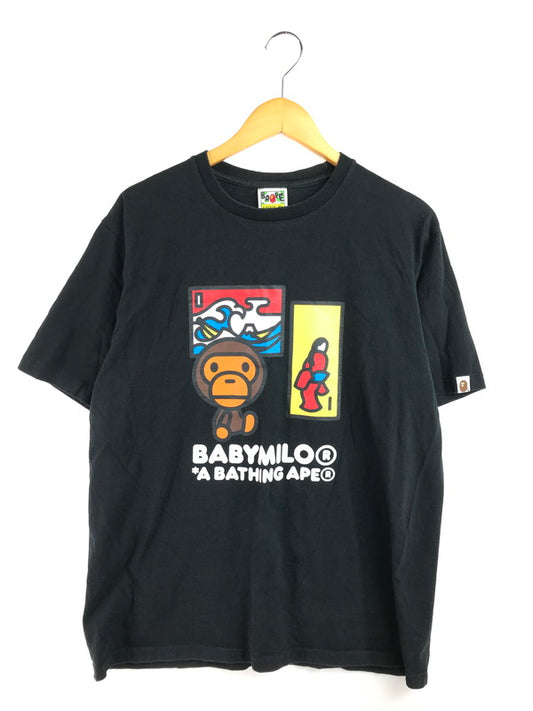 【中古品】【メンズ】 A BATHING APE アベイシングエイプ × JAPAN ART BABY MILO S/S T-SHIRT ジャパン アート ベイビー マイロ Tシャツ 半袖Tシャツ 142-260224-na-07-tag サイズ：XL カラー：ブラック 万代Net店