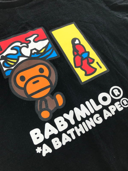【中古品】【メンズ】 A BATHING APE アベイシングエイプ × JAPAN ART BABY MILO S/S T-SHIRT ジャパン アート ベイビー マイロ Tシャツ 半袖Tシャツ 142-260224-na-07-tag サイズ：XL カラー：ブラック 万代Net店
