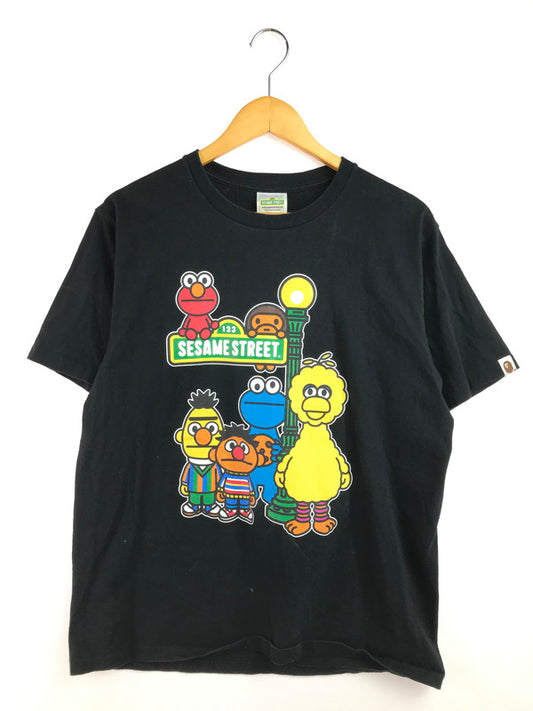 【中古品】【メンズ】 A BATHING APE アベイシングエイプ × SESAME STREET セサミストリート BABY MILO S/S T-SHIRT ベイビー マイロ Tシャツ 半袖Tシャツ 142-260224-na-06-tag サイズ：L カラー：ブラック 万代Net店