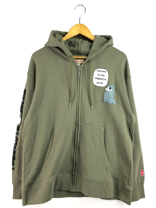 【中古品】【メンズ】 PANDIESTA パンディエスタ ZIP UP HOODIE KHAKI 564322 ジップアップ フーディー パーカー トップス 145-260216-rt-16-tag サイズ：XXL カラー：カーキ 万代Net店