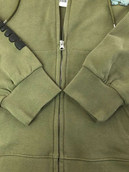 【中古品】【メンズ】 PANDIESTA パンディエスタ ZIP UP HOODIE KHAKI 564322 ジップアップ フーディー パーカー トップス 145-260216-rt-16-tag サイズ：XXL カラー：カーキ 万代Net店