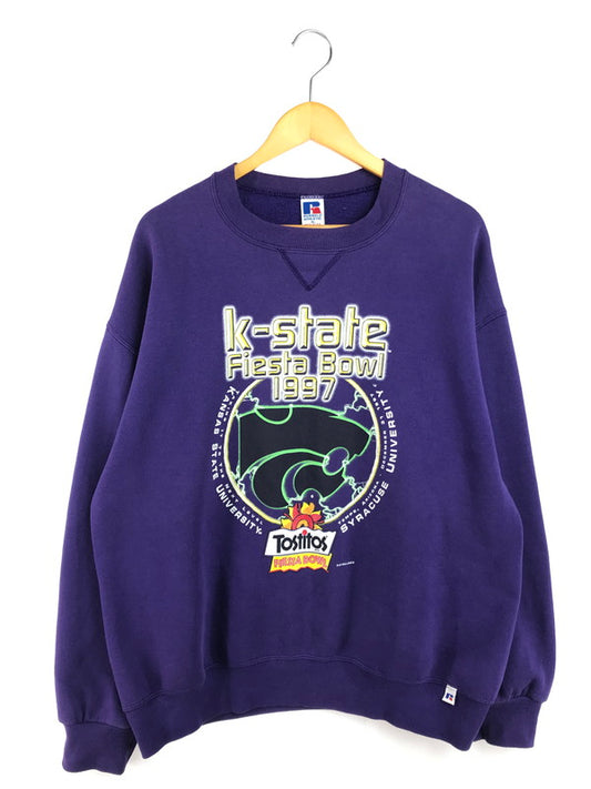 【中古品】【メンズ】 RUSSELL ATHLETIC ラッセル アスレチック USA製 90'S K-STATE FIESTA BOWL 1997 SWEATSHIRT 90年代 スウェットシャツ トレーナー 146-260214-na-03-tag サイズ：XL カラー：パープル 万代Net店