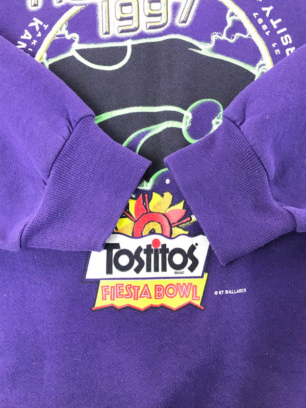 【中古品】【メンズ】 RUSSELL ATHLETIC ラッセル アスレチック USA製 90'S K-STATE FIESTA BOWL 1997 SWEATSHIRT 90年代 スウェットシャツ トレーナー 146-260214-na-03-tag サイズ：XL カラー：パープル 万代Net店