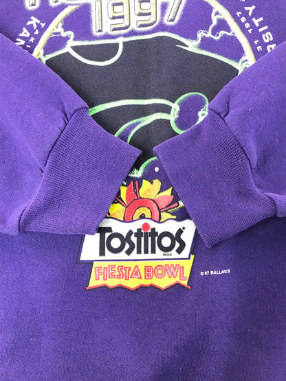 【中古品】【メンズ】 RUSSELL ATHLETIC ラッセル アスレチック USA製 90'S K-STATE FIESTA BOWL 1997 SWEATSHIRT 90年代 スウェットシャツ トレーナー 146-260214-na-03-tag サイズ：XL カラー：パープル 万代Net店