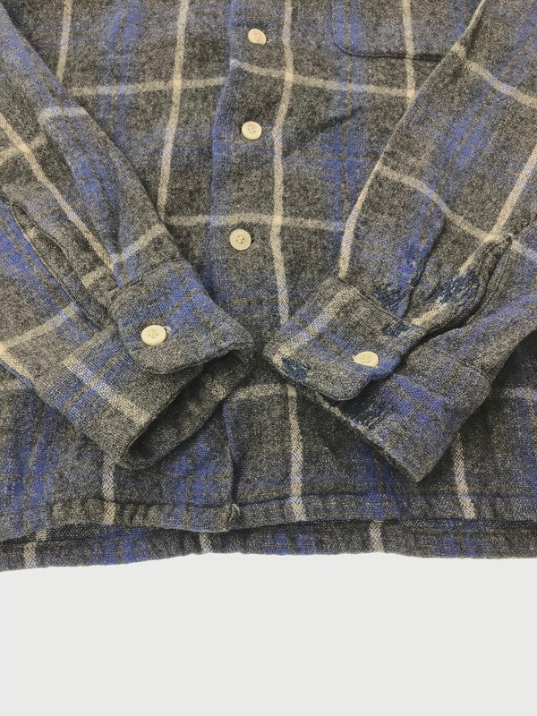 【現状渡し品】【メンズ】 FRUIT OF THE LOOM フルーツ オブ ザ ルーム 60's WOOL RAYON OPEN COLLAR SHIRT ウール レーヨン オープンカラー シャツ トップス 146-260213-rt-08-tag カラー：グレー/ブルー 万代Net店