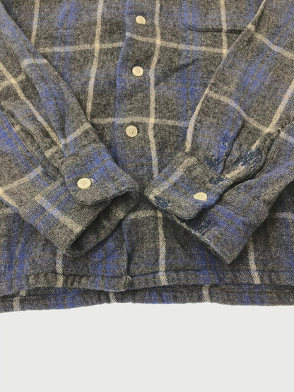 【現状渡し品】【メンズ】 FRUIT OF THE LOOM フルーツ オブ ザ ルーム 60's WOOL RAYON OPEN COLLAR SHIRT ウール レーヨン オープンカラー シャツ トップス 146-260213-rt-08-tag カラー：グレー/ブルー 万代Net店