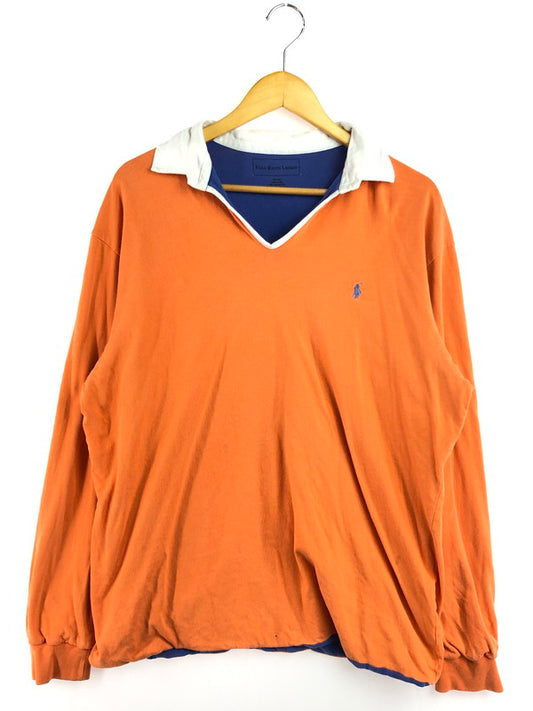 【現状渡し品】【メンズ】 POLO RALPH LAUREN ポロ・ラルフローレン REVERSIBLE L/S POLO SHIRT リバーシブル ロングスリーブ ポロシャツ トップス 146-260216-rt-14-tag サイズ：L カラー：オレンジ/ブルー 万代Net店