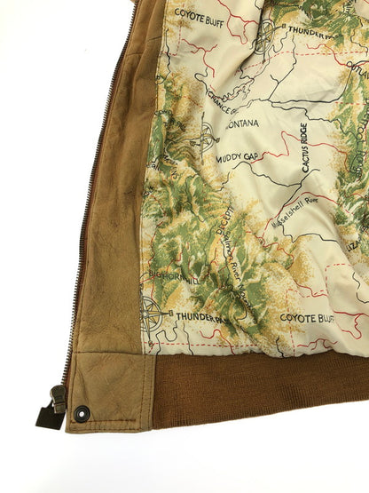 【現状渡し品】【メンズ】 MARLBORO マルボロ 90's GUN FLAP SUEDE LEATHER JACKET ガンフラップ スエード レザー ジャケット 146-260216-rt-19-tag サイズ：XL カラー：ブラウン 万代Net店