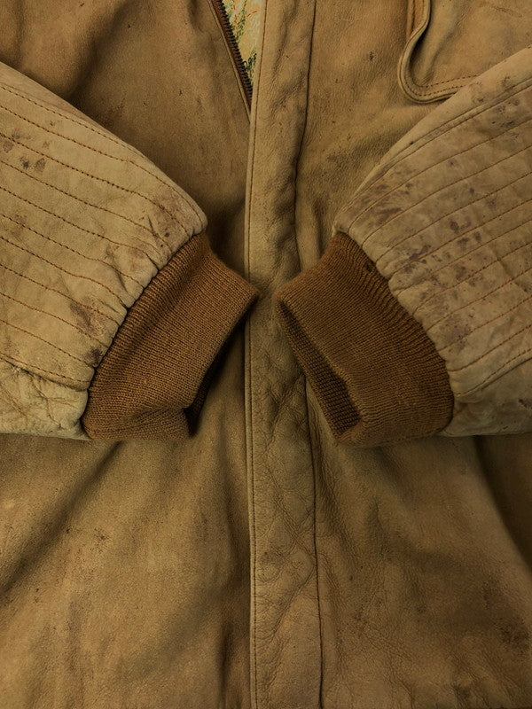 【現状渡し品】【メンズ】 MARLBORO マルボロ 90's GUN FLAP SUEDE LEATHER JACKET ガンフラップ スエード レザー ジャケット 146-260216-rt-19-tag サイズ：XL カラー：ブラウン 万代Net店