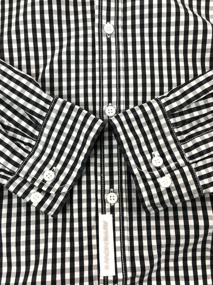 【中古品】【メンズ】 AAPE NOW エーエイプ ナウ L/S BD SHIRT AAPSTM8537XXO ロングスリーブ ボタンダウン シャツ トップス 142-260403-rt-05-tagh サイズ：L カラー：ブラック/ホワイト 万代Net店