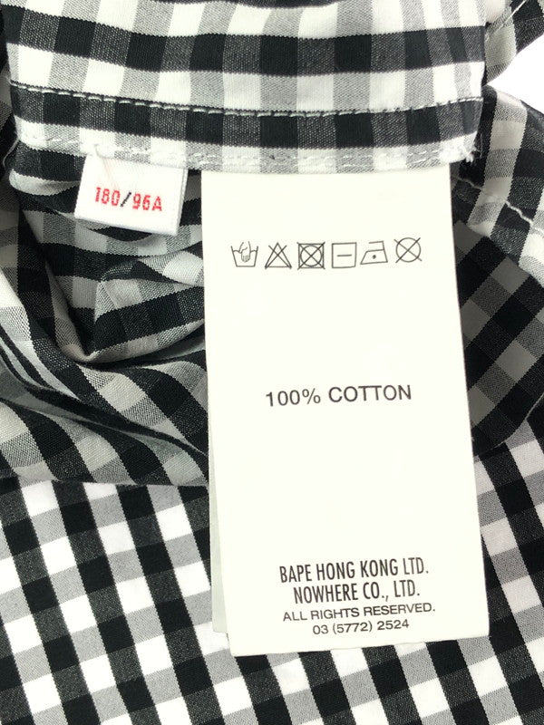 【中古品】【メンズ】 AAPE NOW エーエイプ ナウ L/S BD SHIRT AAPSTM8537XXO ロングスリーブ ボタンダウン シャツ トップス 142-260403-rt-05-tagh サイズ：L カラー：ブラック/ホワイト 万代Net店