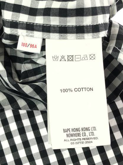【中古品】【メンズ】 AAPE NOW エーエイプ ナウ L/S BD SHIRT AAPSTM8537XXO ロングスリーブ ボタンダウン シャツ トップス 142-260403-rt-05-tagh サイズ：L カラー：ブラック/ホワイト 万代Net店