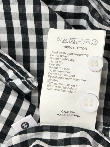 【中古品】【メンズ】 AAPE NOW エーエイプ ナウ L/S BD SHIRT AAPSTM8537XXO ロングスリーブ ボタンダウン シャツ トップス 142-260403-rt-05-tagh サイズ：L カラー：ブラック/ホワイト 万代Net店