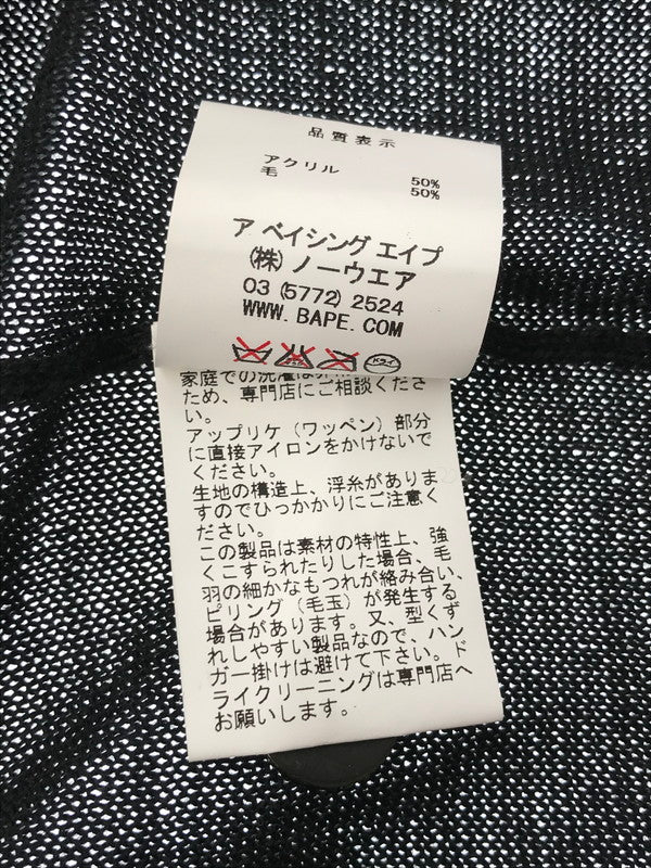 【中古品】【メンズ】 A BATHING APE ア ベイシング エイプ KNIT CARDIGAN 001KNA301002X ニット カーディガン トップス 142-260522-rt-07-tagh サイズ：XL カラー：ブラック 万代Net店