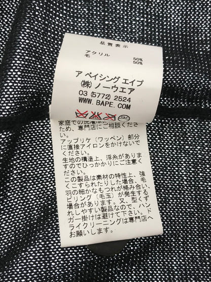 【中古品】【メンズ】 A BATHING APE ア ベイシング エイプ KNIT CARDIGAN 001KNA301002X ニット カーディガン トップス 142-260522-rt-07-tagh サイズ：XL カラー：ブラック 万代Net店