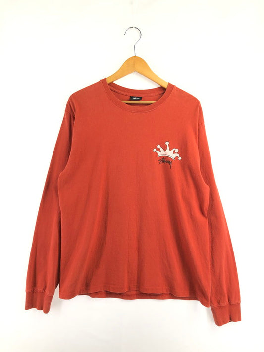 【中古品】【メンズ】 STUSSY ステューシー S CROWN LS T-SHIRT エス クラウン ロングスリーブ Tシャツ 長袖 Tシャツ トップス 142-260709-rt-28-tag サイズ：M カラー：オレンジ 万代Net店