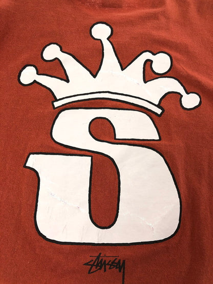 【中古品】【メンズ】 STUSSY ステューシー S CROWN LS T-SHIRT エス クラウン ロングスリーブ Tシャツ 長袖 Tシャツ トップス 142-260709-rt-28-tag サイズ：M カラー：オレンジ 万代Net店