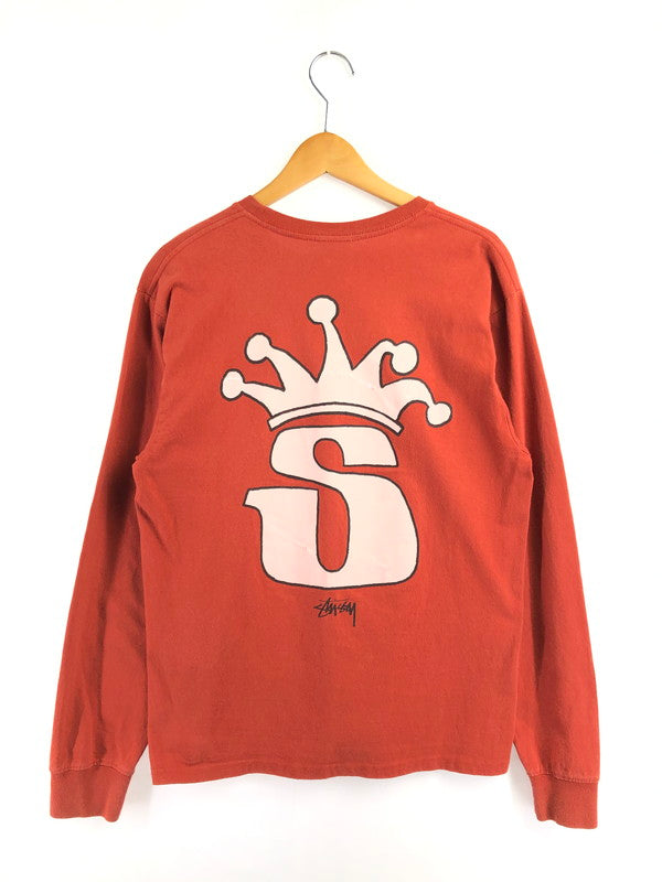【中古品】【メンズ】 STUSSY ステューシー S CROWN LS T-SHIRT エス クラウン ロングスリーブ Tシャツ 長袖 Tシャツ トップス 142-260709-rt-28-tag サイズ：M カラー：オレンジ 万代Net店