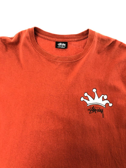 【中古品】【メンズ】 STUSSY ステューシー S CROWN LS T-SHIRT エス クラウン ロングスリーブ Tシャツ 長袖 Tシャツ トップス 142-260709-rt-28-tag サイズ：M カラー：オレンジ 万代Net店