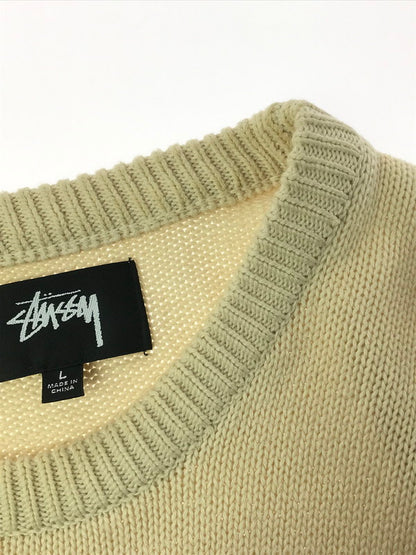 【中古品】【メンズ】 STUSSY ステューシー 22AW CURLY S SWEATER 117073 カーリー セーター ニット 142-260405-na-01-tag サイズ：L カラー：アイボリー 万代Net店
