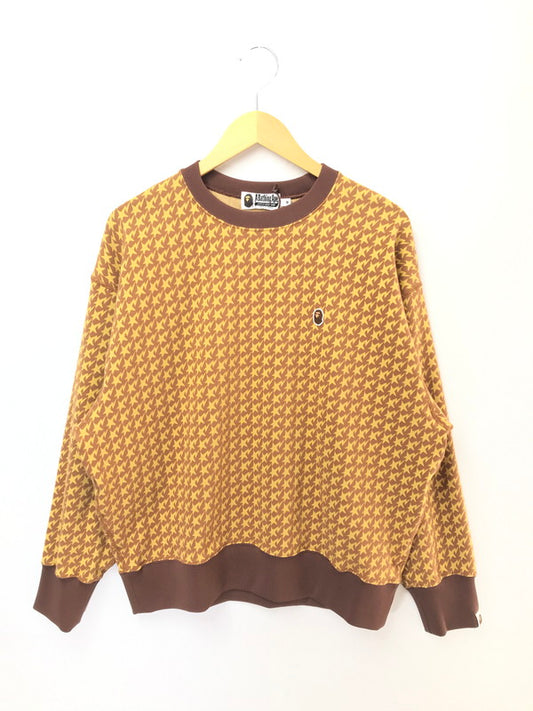 【中古品】【メンズ】 A BATHING APE アベイシングエイプ JACQUARD RELAXED FIT CREWNECK SWEATSHIRT 001SWK801002M ジャカード リラックスド フィット クルーネック スウェットシャツ 142-260520-na-20-tagh サイズ：M カラー：ブラウン 万代Net店