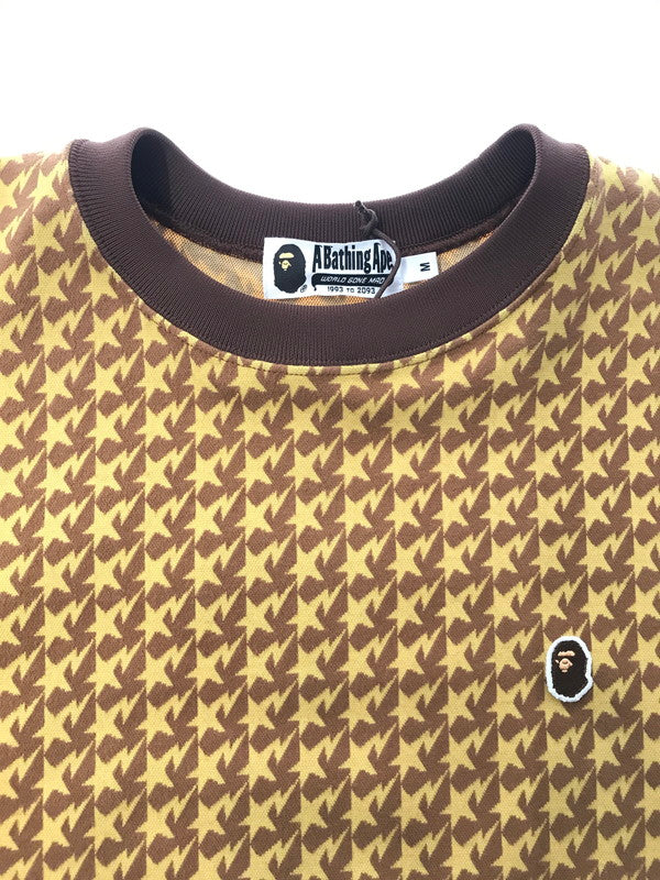 【中古品】【メンズ】 A BATHING APE アベイシングエイプ JACQUARD RELAXED FIT CREWNECK SWEATSHIRT 001SWK801002M クルーネック スウェットシャツ 142-260520-na-20-tagh サイズ：M カラー：ブラウン 万代Net店