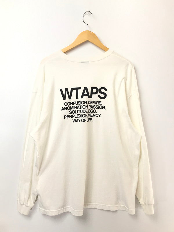 【中古品】【メンズ】 WTAPS ダブルタップス L/S T-SHIRT ロングスリーブ Tシャツ 長袖Tシャツ 142-260518-na-02-tagh サイズ：03 カラー：ホワイト 万代Net店