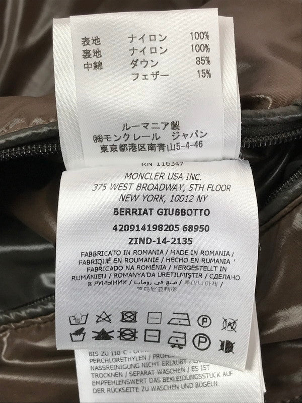 【中古品】【メンズ】 MONCLER モンクレール BERRIAT DOWN JACKET 142-091-41982-05 ベリアット ダウン ジャケット アウター 141-260219-rt-01-tag サイズ：3 カラー：ブラウン系 万代Net店