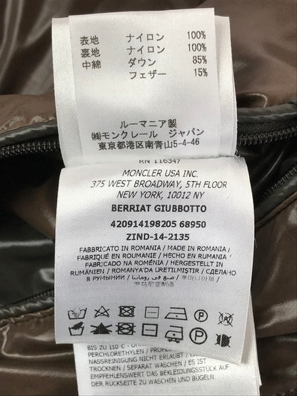 【中古品】【メンズ】 MONCLER モンクレール BERRIAT DOWN JACKET 142-091-41982-05 ベリアット ダウン ジャケット アウター 141-260219-rt-01-tag サイズ：3 カラー：ブラウン系 万代Net店