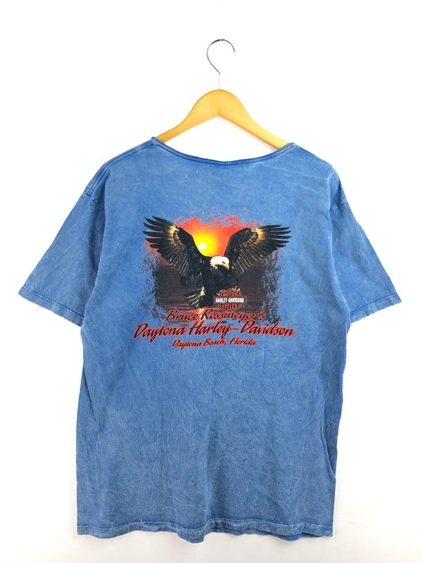 【現状渡し品】【メンズ】 HARLEY DAVIDSON ハーレーダビッドソン 2006 CHEMICAL WASH EAGLE TEE ケミカルウォッシュ イーグル Tシャツ USA製 146-260222-rt-05-tag サイズ：L カラー：ブルー 万代Net店