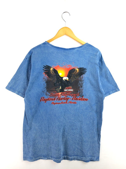 【現状渡し品】【メンズ】 HARLEY DAVIDSON ハーレーダビッドソン 2006 CHEMICAL WASH EAGLE TEE ケミカルウォッシュ イーグル Tシャツ USA製 146-260222-rt-05-tag サイズ：L カラー：ブルー 万代Net店