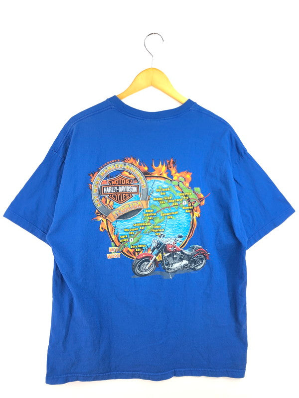 【中古品】【メンズ】 HARLEY DAVIDSON ハーレーダビッドソン 2014 FLORIDA S/S TEE 2014 フロリダ ショートスリーブ Tシャツ 半袖Tシャツ 146-260222-rt-04-tag サイズ：XL カラー：ブルー 万代Net店