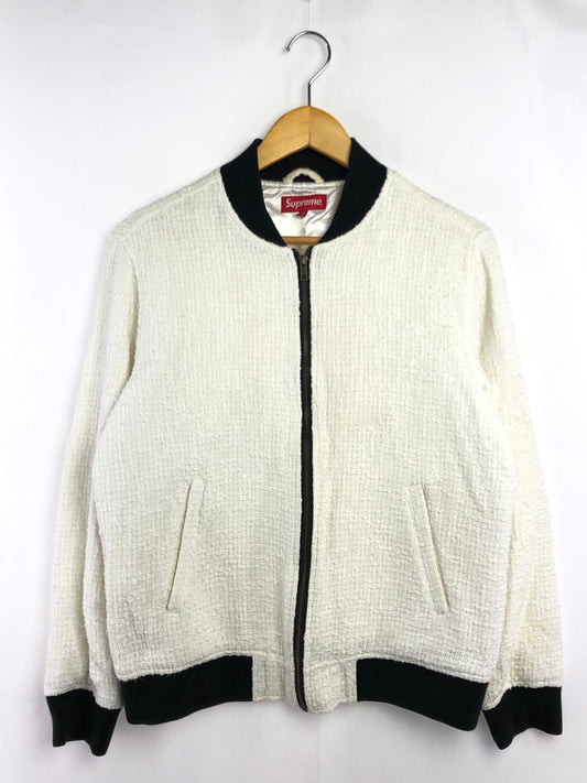 【メンズ】 Supreme シュプリーム 16SS BOUCLE VARSITY JACKET バックル バーシティ ジャケット アウター 149-260320-rt-28-tag サイズ：M カラー：ホワイト 万代Net店