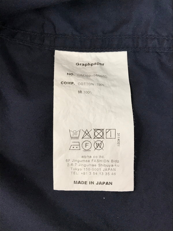 【中古品】【メンズ】 GRAPHPAPER グラフペーパー THE DIVERSE別注 20AW DOUBLE FACE COTTON BROAD SHIRT GM202-50606D コットン 長袖シャツ 140-260520-na-28-tagh サイズ：1 カラー：ネイビー 万代Net店